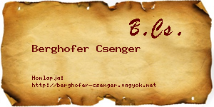 Berghofer Csenger névjegykártya